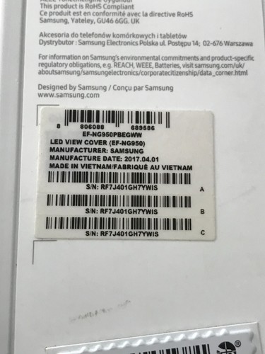 FUNDA SAMSUNG GALAXY S8 VISTA LED (EN-NG950) EN EMBALAJE - ¡TOTALMENTE NUEVA! - Imagen 3 de 8