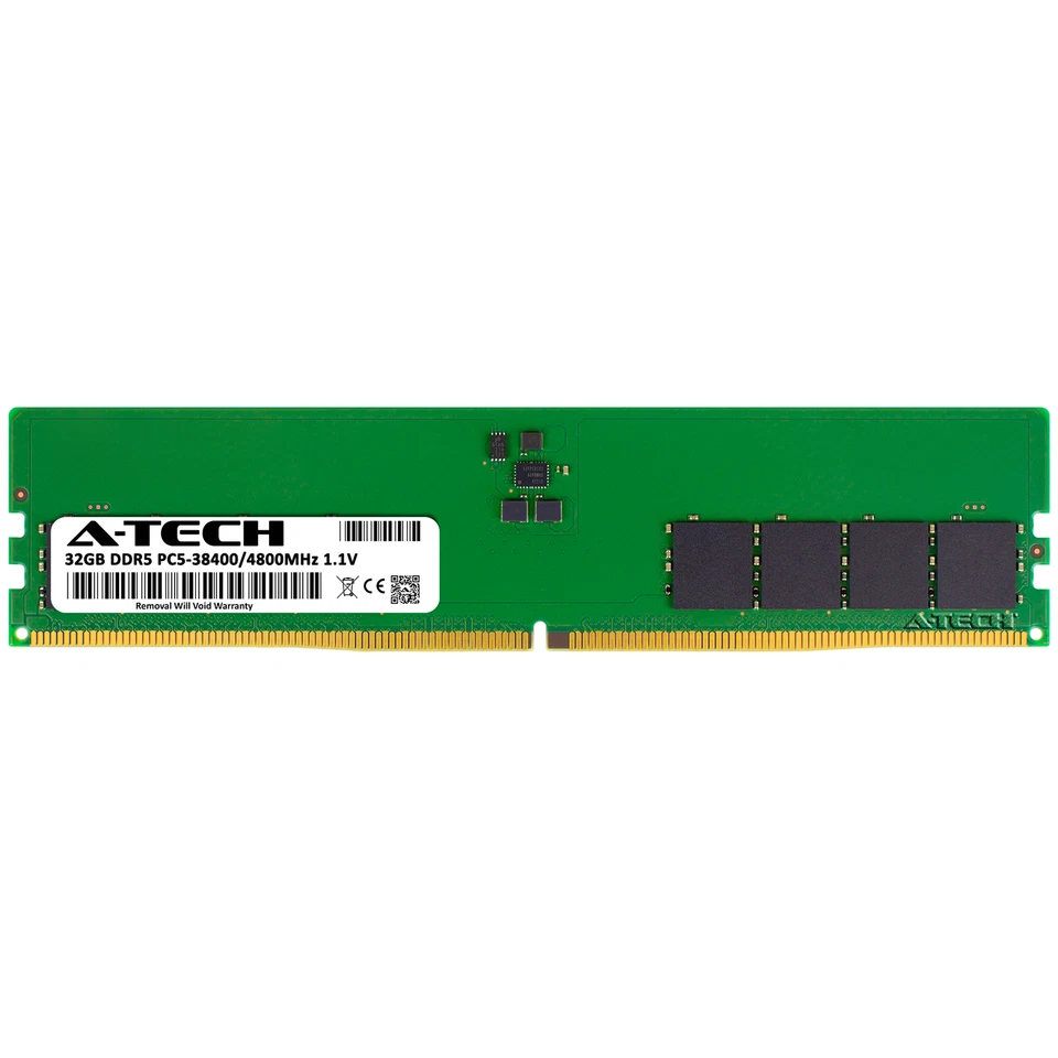 A-Tech 32GB PC5-38400 Desktop DIMM DDR5 4800MHz 288-Pin Non-ECC Memory RAM 1x32G - Image 2 of 4