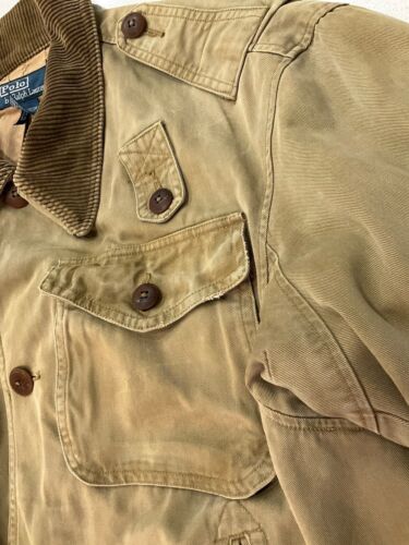 VTG Polo Ralph Lauren Jacket Mens L Field Bird Hunting Safari Corduroy Collar - Picture 4 of 12