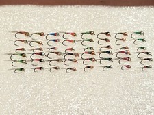 48 ninfas tipo PERDIGON, anzuelo S/M #14,#16,#18 .FLY FISHING (194)