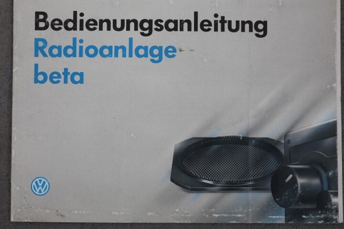 VW Radioanlage "beta" Bedienungsanleitung "1993" Betriebsanleitung Radioanlage