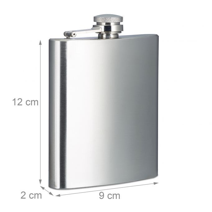 Fiaschetta da whisky in acciaio inox con 2 bicchieri