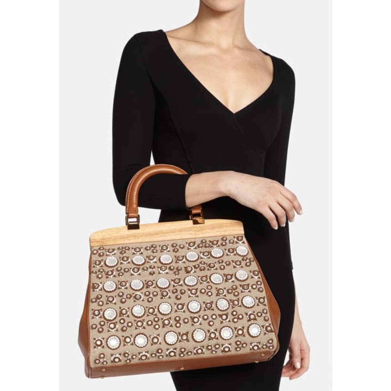Tory Burch RARE Mirrored Attersee Satchel image 3