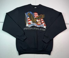 Vtg 1991 Operation Desert Storm Military Freedom Eagle Sweatshirt 90s USA Size L