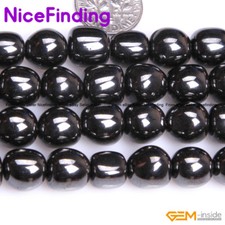 Natural Black Hematite Assorted Shape Stone Beads Jewelry Making 15" Magnetic