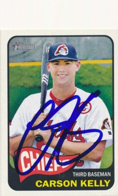 2014 Topps Heritage Minors #72 Carson Kelly Signed Card Autograph ...