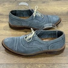 Allen Edmonds Men 9.5 D Strandmok Cap Toe Oxford Dainite Rubber Sole Slate Suede