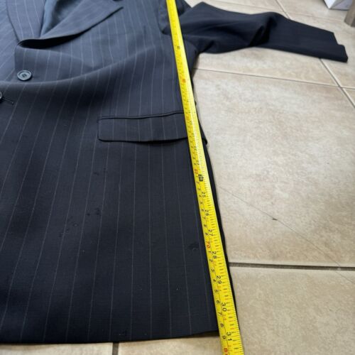 NICE Brooks Brothers 346 Men's 43L 38x32 Black Pinstripe Stretch Wool Suit - Picture 8 of 19