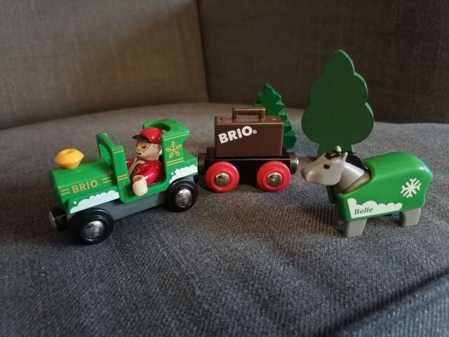 Brio Holzeisenbahn Weihnachten Zug Pferde Holz Spielzeug Zubehör Weihnachtsmann