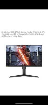 LG 27GL83A-B 27 in Widescreen QHD IPS LCD Monitor for sale online