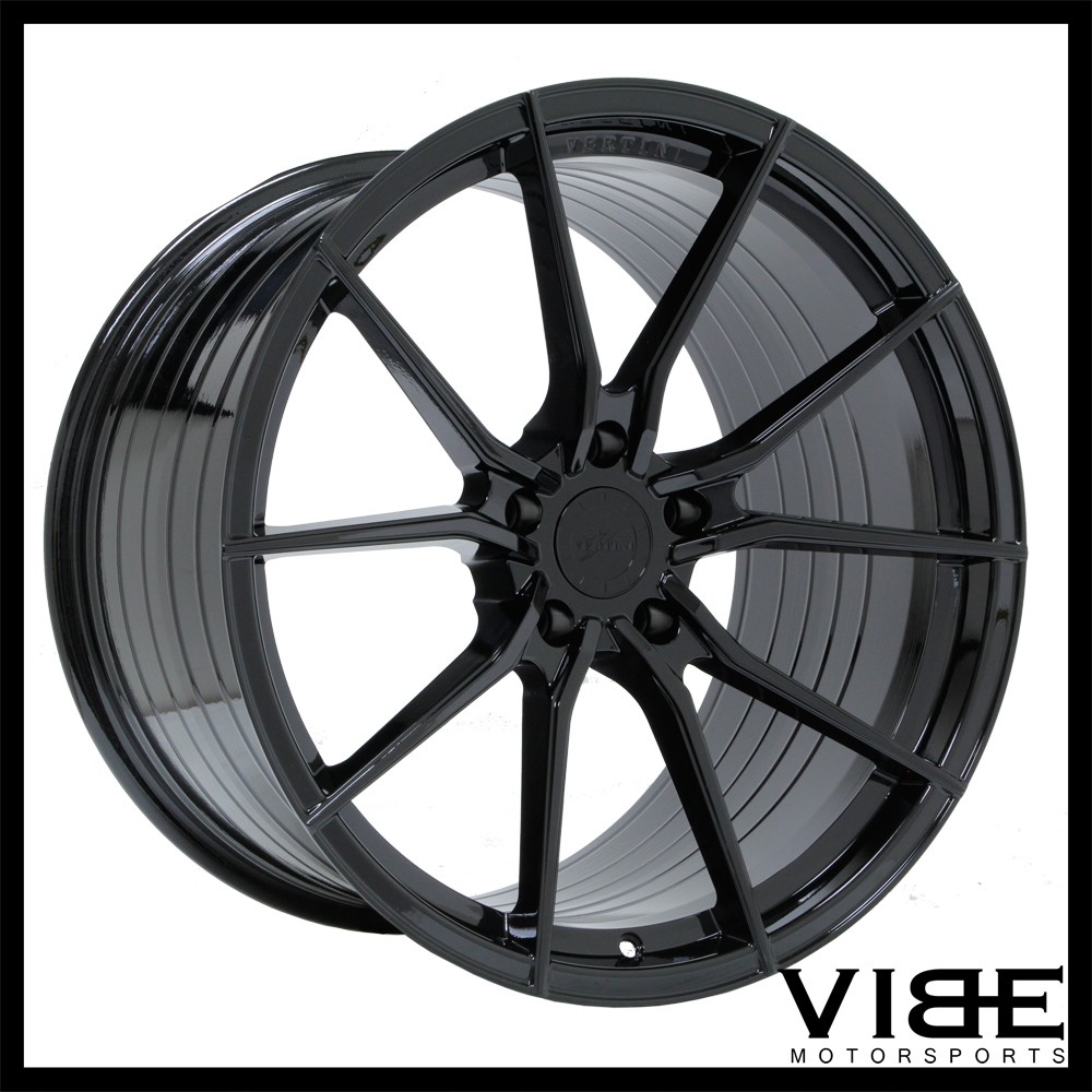 20" VERTINI RF1.2 GLOSS BLACK CONCAVE WHEELS RIMS FITS MASERATI GHIBLI