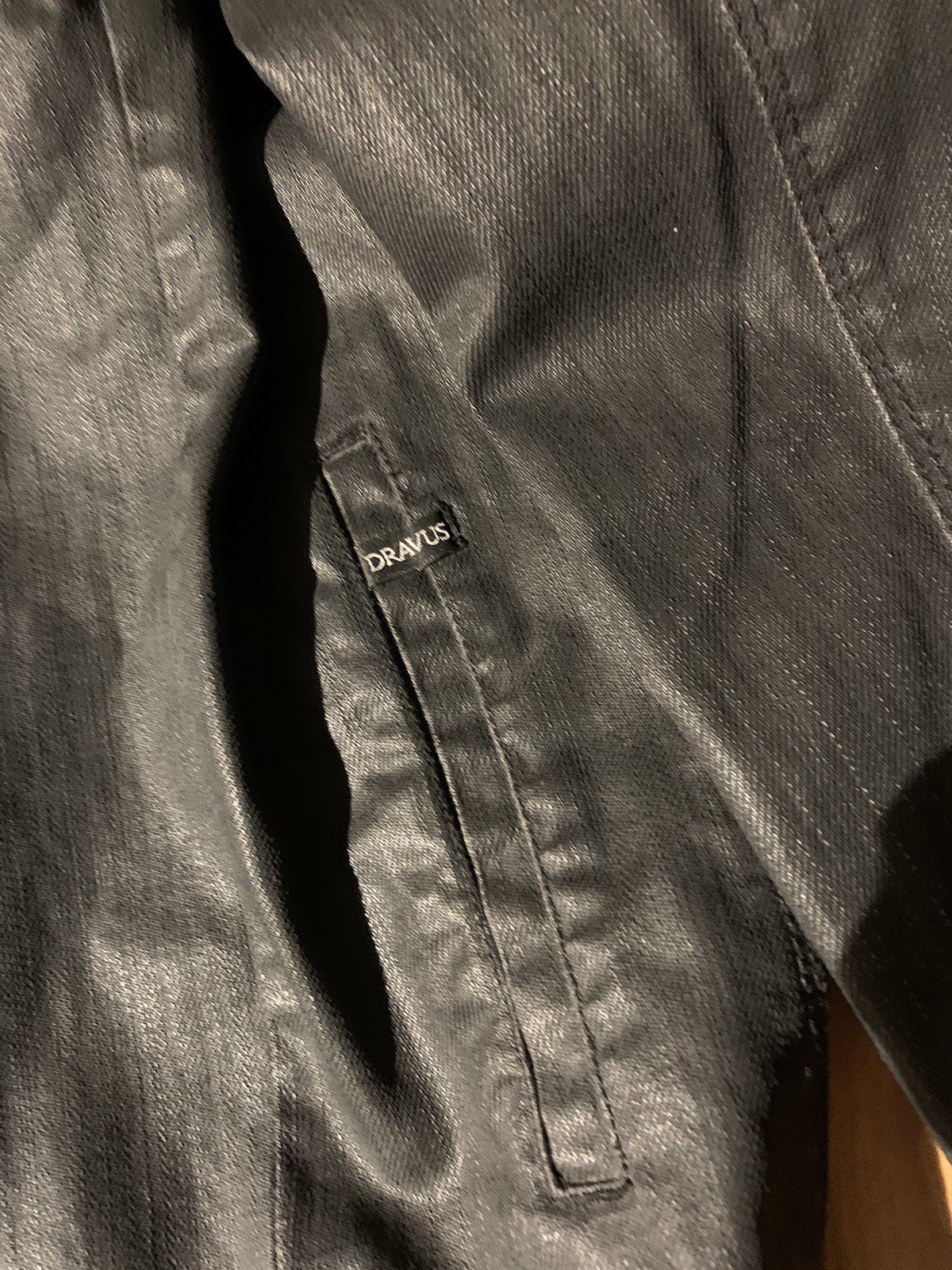 DRAVUS Drawstring Tie Button Black Denim Hooded J… - image 6