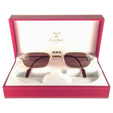 VINTAGE CARTIER DEMI LUNE SANTOS 50MM READING SUNGLASSES GOLD HEAVY PLATED 18K