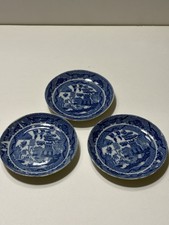 Blue Willow 3.5 Inch Child Toy Set; Made in Japan; Blue/White Pattern; Porcelain