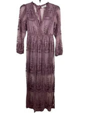 Bella Ella Purple S Embroidered Dress Boho Cottagecore Fairycore Feminine