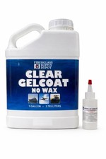 Clear Gelcoat Without Wax UV-Resistant Marine Interior Exterior Gallon Kit 60cc