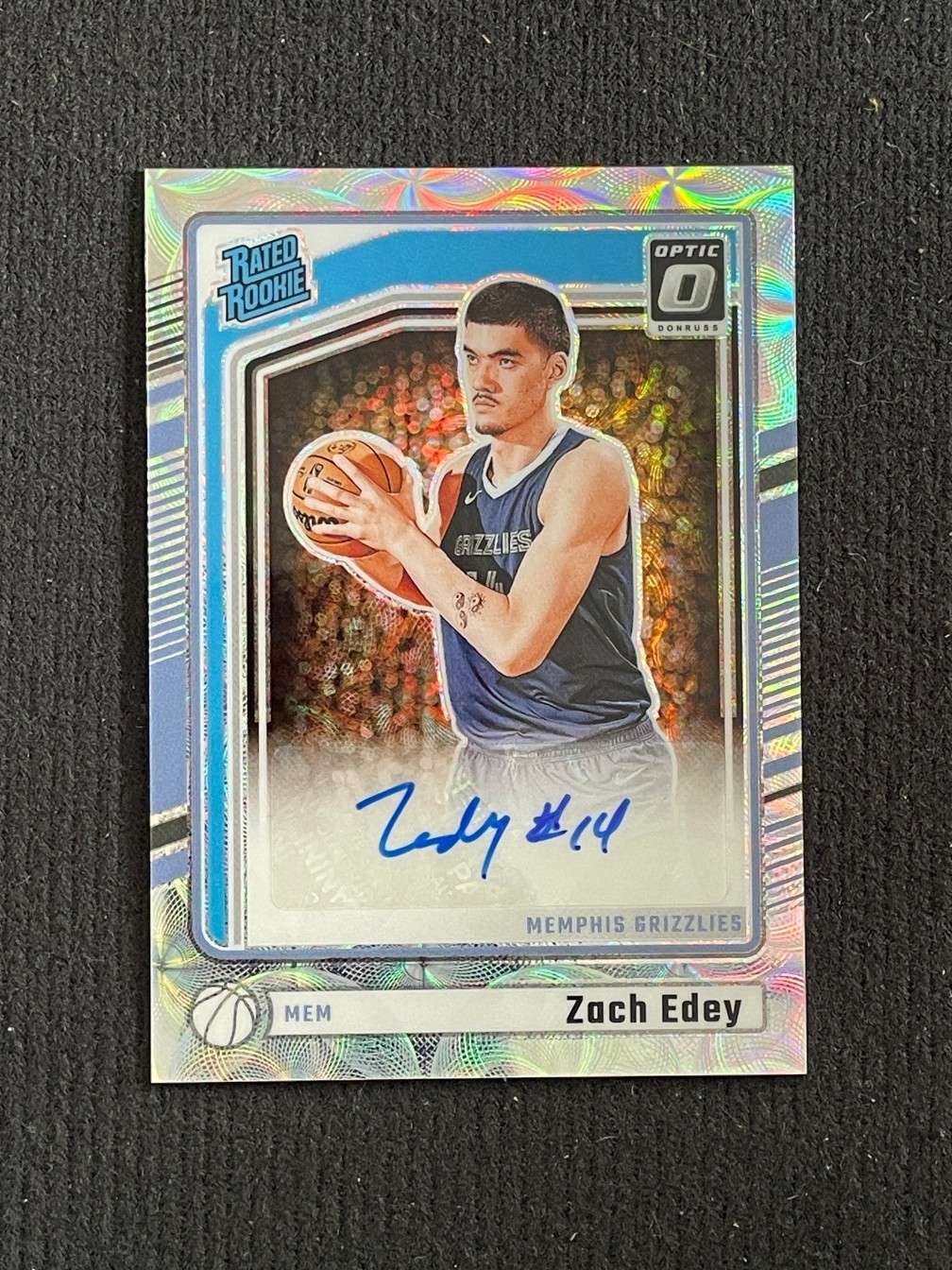 Zach Edey 2024-25 Panini Donruss Optic Rated Rookie Auto Silver Scope #319