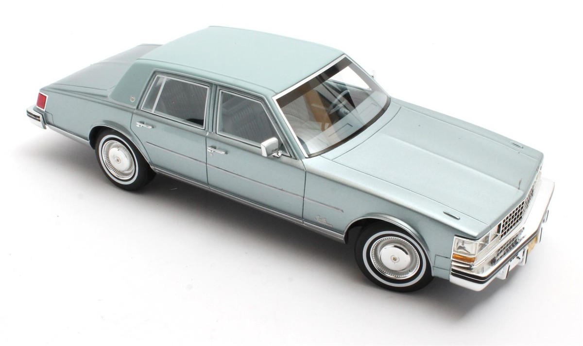 1976 CADILLAC SEVILLE LIGHT BLUE W/VINYL TOP 1:18 SCALE BY CULT