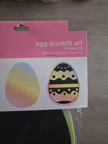 24 Easter Egg Scratch Art Set with Wooden Sticks Crafting Design Kids Holiday - Picture 3 of 5