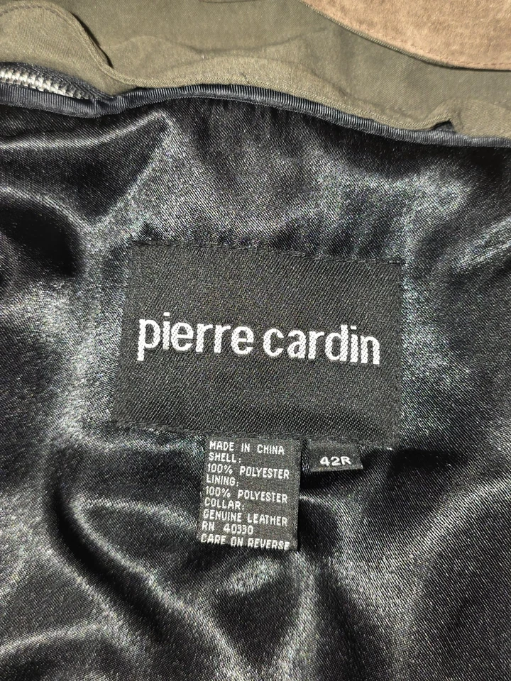 Gabardina vintage Pierre Cardin para hombre 42R verde forrada con cinturón clásica Foto 3 de 4