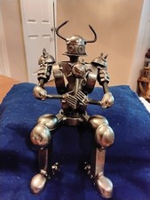 WELDED HANDMADE SCRAP METEL INDUSTRIAL ART PREDATOR HYBRID SWIVEL UNIQUE WARRIOR