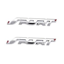 2Pcs 3D SPORT Metal Point Emblem Side Fender Trunk Emblem Vehicle Chrome Silver