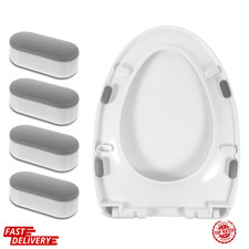 4 Pcs Toilet Seat Bumpers Rubber Pads Replacement Universal White