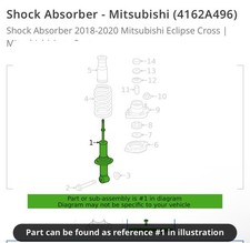 Mitsubishi Eclipse Cross Rear Shock Absorber Set (2) Part # 4162A496