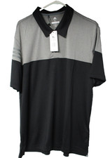 Adidas Golf Shirt Polo Black Gray Short Sleeve Mens Sz Extra Large / XL