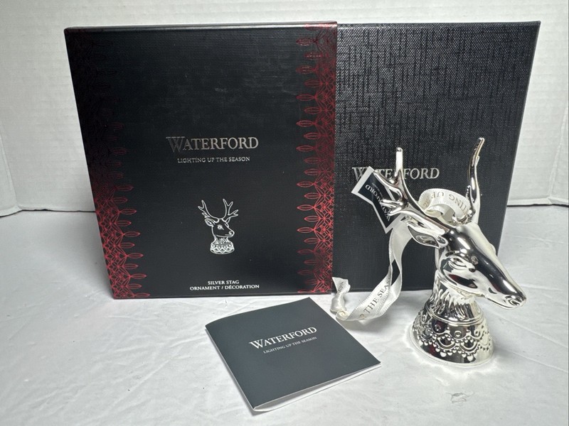 Waterford Silver Stag Christmas Ornament -with Removable 2018 Tag-#40032349 -
