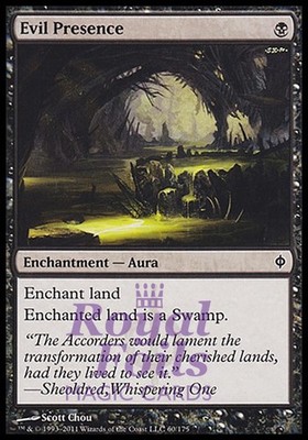 Evil Presence 4x FOIL NPH MTG New Phyrexia Common MINT black