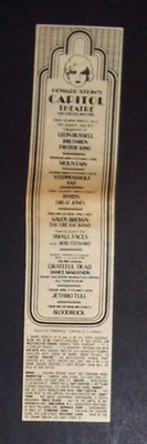 Grateful Dead Small Faces Jethro Tull Byrds Capitol Theatre NY 1971 Concert Ad 2