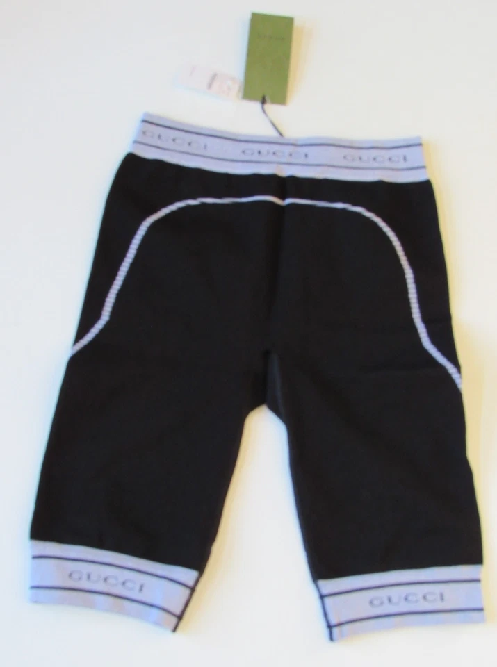 Gucci Men's Jacquard Tubular Jersey Shorts Black & White Size M NWT $750 - Image 2 of 4