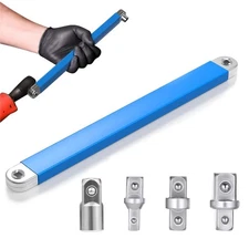 Offset Extension Wrench 15.4in with 1/4 3/8 1/2 Adapters Universal Tite Reach