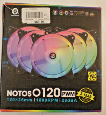 Bitspower NOTOS O 120 PWM Fan Digital RGB (5PCS) New In Open Box Sealed Bags