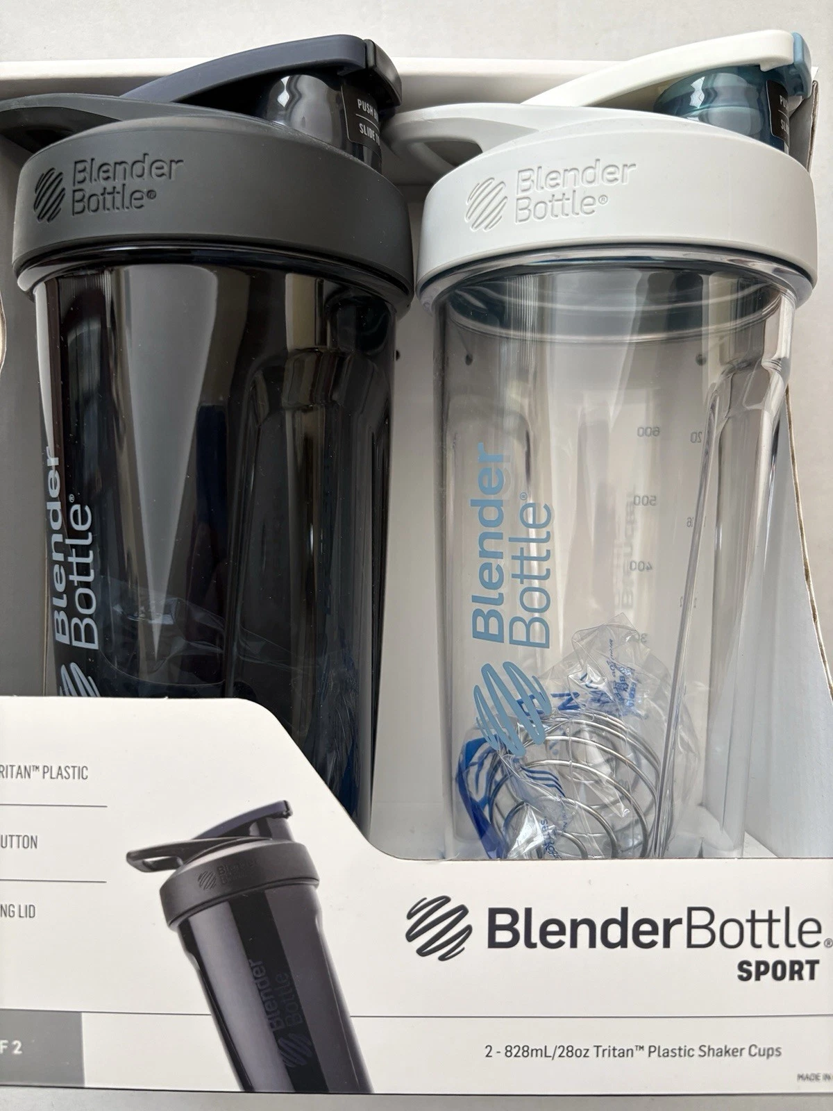 BlenderBottle Sport 28oz Shaker Cup 2-Pack - Leak-Proof Tritan Protein Mixer
Opens in a new window o
