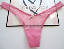 VICTORIA'S SECRET PINK Wink High Leg Thong Panty S M Pink NWT Daisy VS Mesh