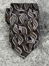 Men's Italo Ferretti Silvi Marina Luxury Silk Tie Italy  Geometric