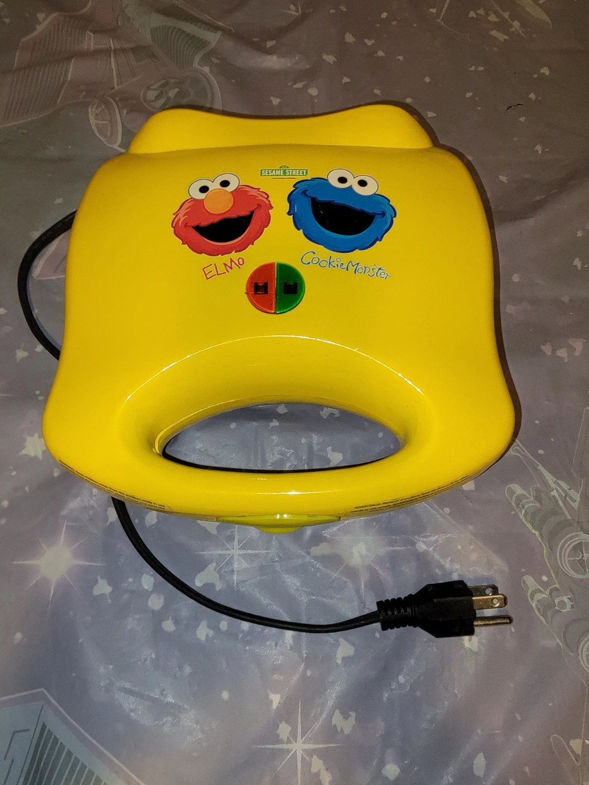 Working Sesame Street Waffle Maker Electric with Character Designs; Rare!