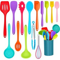 KüChenhelfer Set 15 Teiliges Silikon Kochutensilien Kochbesteck Set