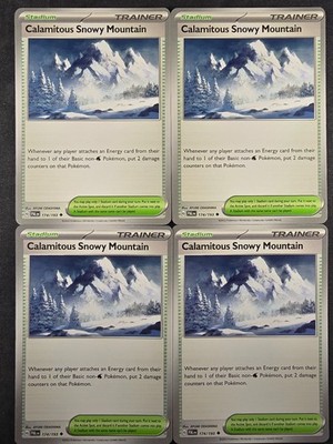 4x Calamitous Snowy Mountain 174/193 Playset - Paldea Evolved - NM - Englisch