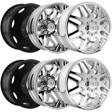Set Of 6 24 Inch Cali Off-road 9115d Invader Dually 8x6.5 Chrome Wheels Rims