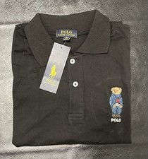 POLO RALPH LAUREN MENS 100  Cotton Classic Fit BIG BEAR POLO t-shirt XL BLACK