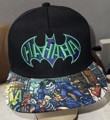 DC Comics Batman Joker Hat Cap Snap Back Black Graphic Brim Mens