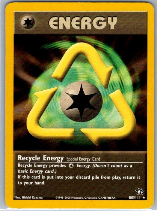 Recycle Energy 105/111 Rare Neo Genesis Pokemon Unlimited Lightly Played