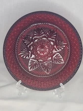 Cristal d'Arques Luminarc Red Ruby Glass 8" Luncheon Salad Plates Holiday 