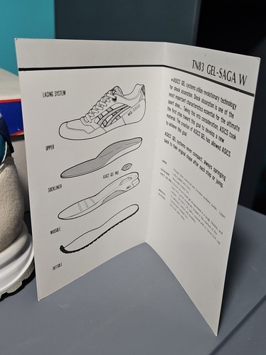 NOS Vintage 90s Asics Gel Saga Spell Out Sneakers Shoes White Womens Size 6 - Picture 13 of 17