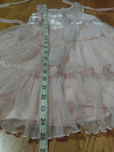 Jona Michelle Peach Ruffled Mesh Layered Sleeveless Party Formal Dress Girls 5 T - Picture 10 of 12