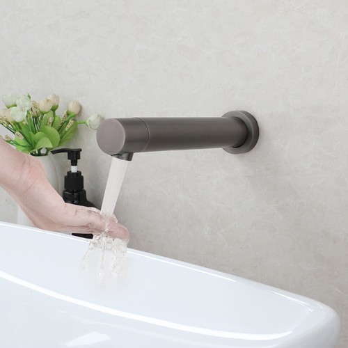 Rubinetto lavandino bagno touchless singolo foro montaggio a parete rubinetto miscelatore sensore automatico - Foto 13 di 65