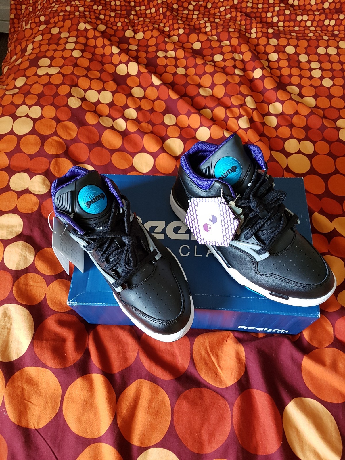 Reebok Pump hexalite size UK 4.5 black and purple Reebok Pump hexalite size UK 4.5 black and purple